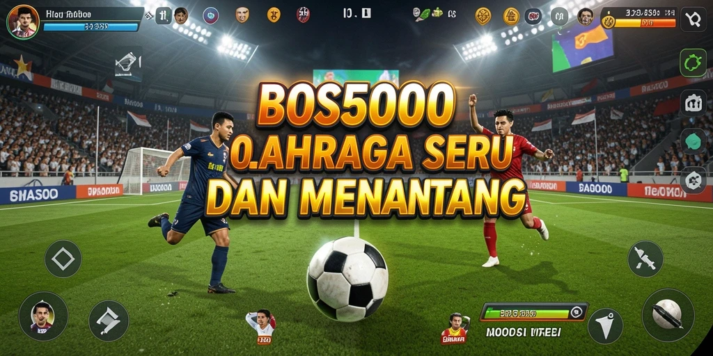 Tampilan gameplay seru BOS5000 menunjukkan aksi olahraga yang mendebarkan.