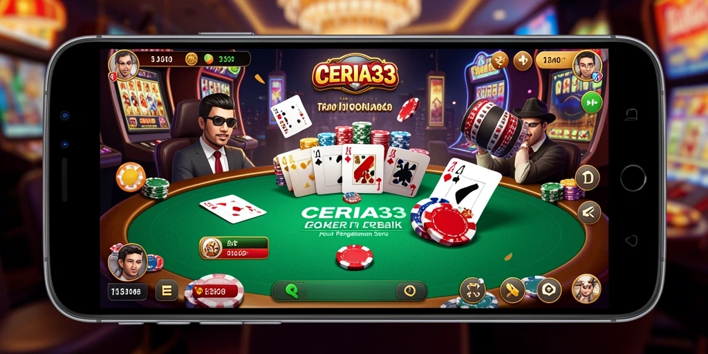 Tampilan gameplay seru Poker di CERIA33 dengan pemain aktif.
