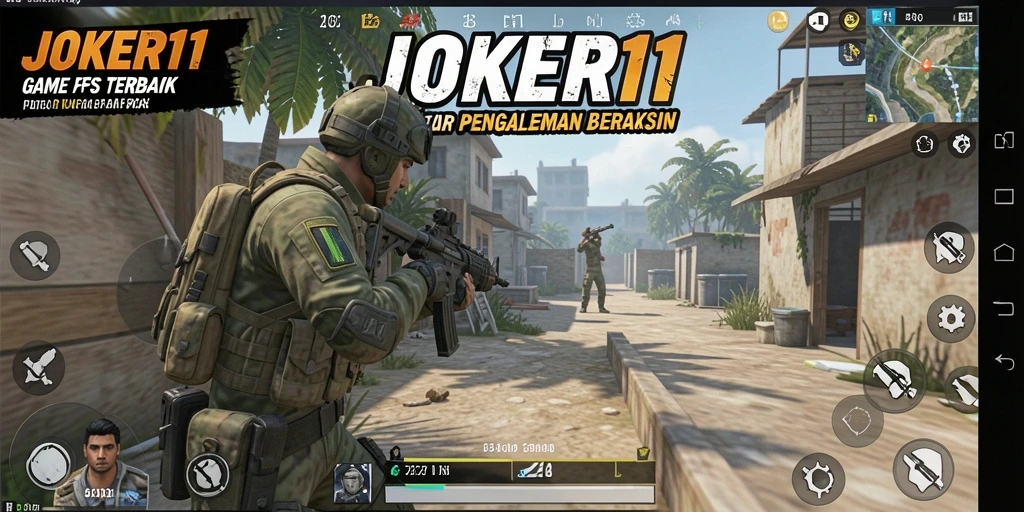 Tangkapan layar gameplay JOKER11 yang menunjukkan aksi tembak menembak intens.