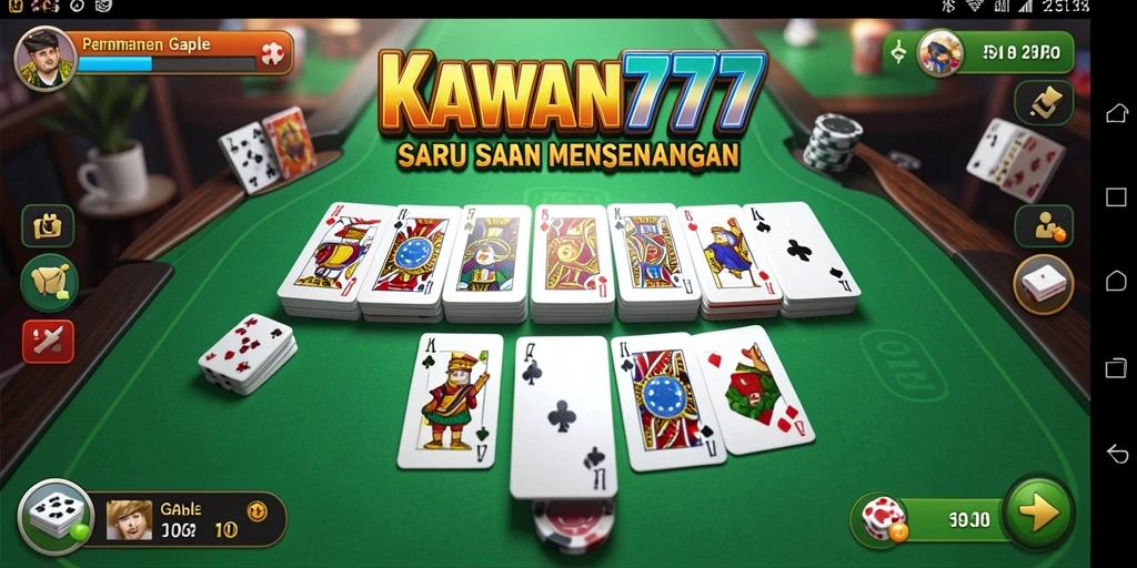 Screenshot KAWAN777 menampilkan gameplay Gaple yang seru dan interaktif.