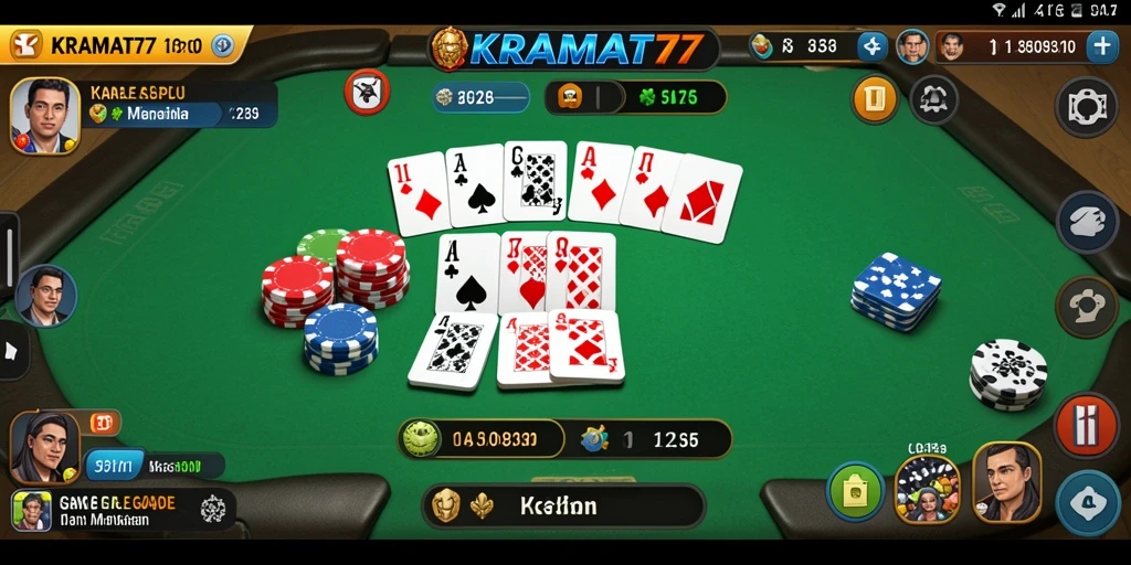 Tampilan gameplay menarik dari KRAMAT77 yang menampilkan permainan Gaple.