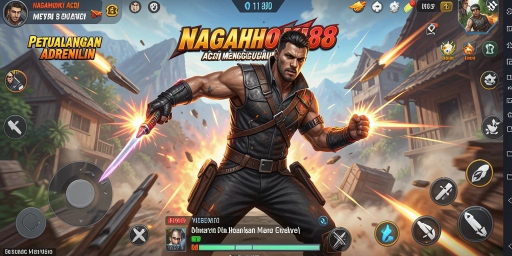 Screenshot dari gameplay NAGAHOKI88 yang menampilkan pertempuran seru.