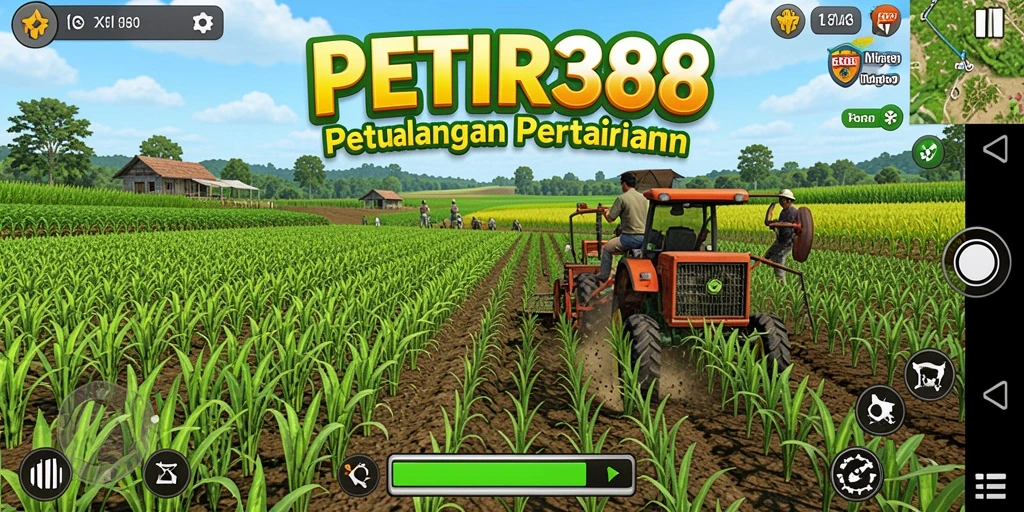 Screenshot utama PETIR388 menampilkan gameplay pertanian yang menarik dan interaktif.