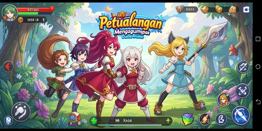 Screenshot gameplay menarik dari RATU303 dengan karakter Anime.