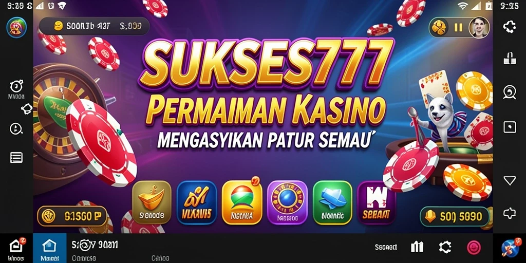 Tampilan permainan Kasino yang seru dan penuh warna dalam SUKSES777.