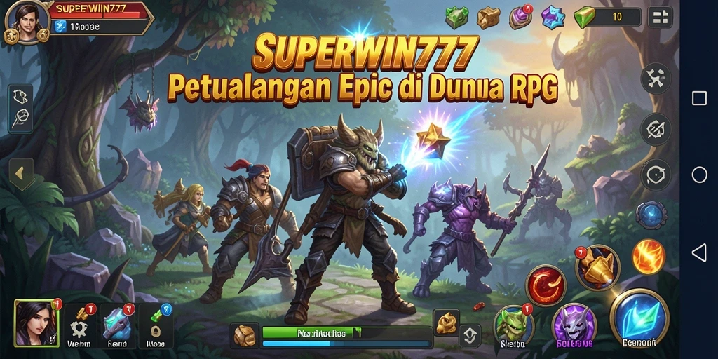 Screenshot SUPERWIN777 menunjukkan aksi mendebarkan dalam petualangan RPG.