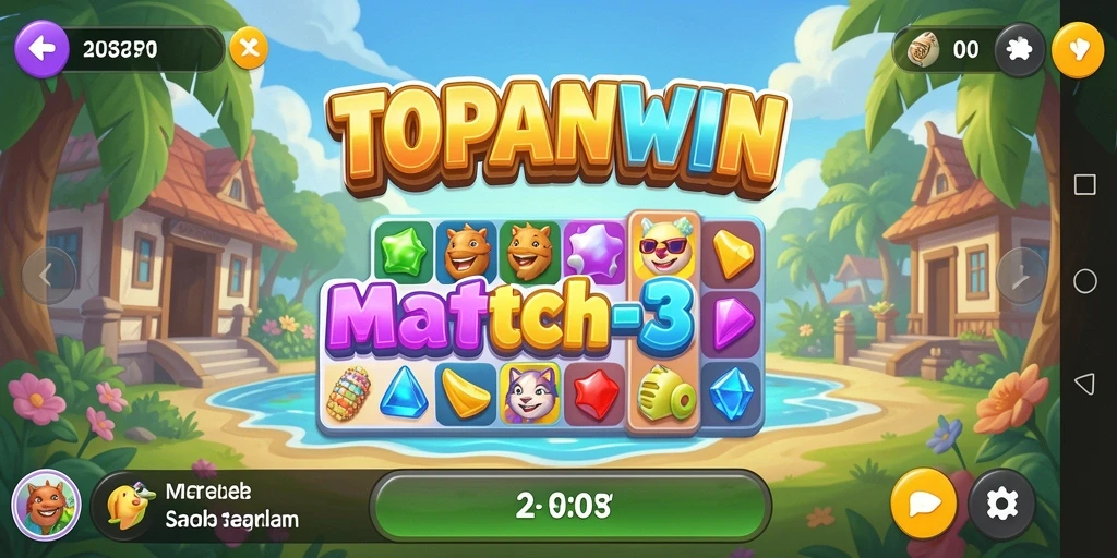 Screenshot gameplay TOPANWIN yang menunjukkan keseruan mencocokkan elemen.