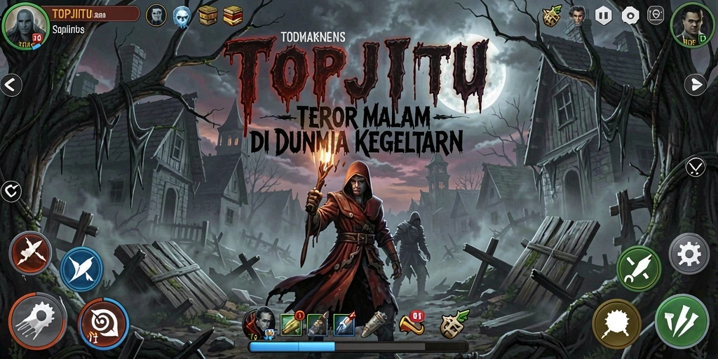 Screenshot utama menampilkan momen mencekam dalam gameplay TOPJITU.