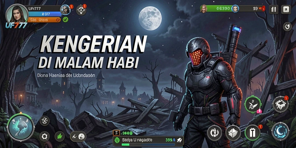 Screenshot dari gameplay menegangkan UFO777 dengan suasana horor yang mencekam.